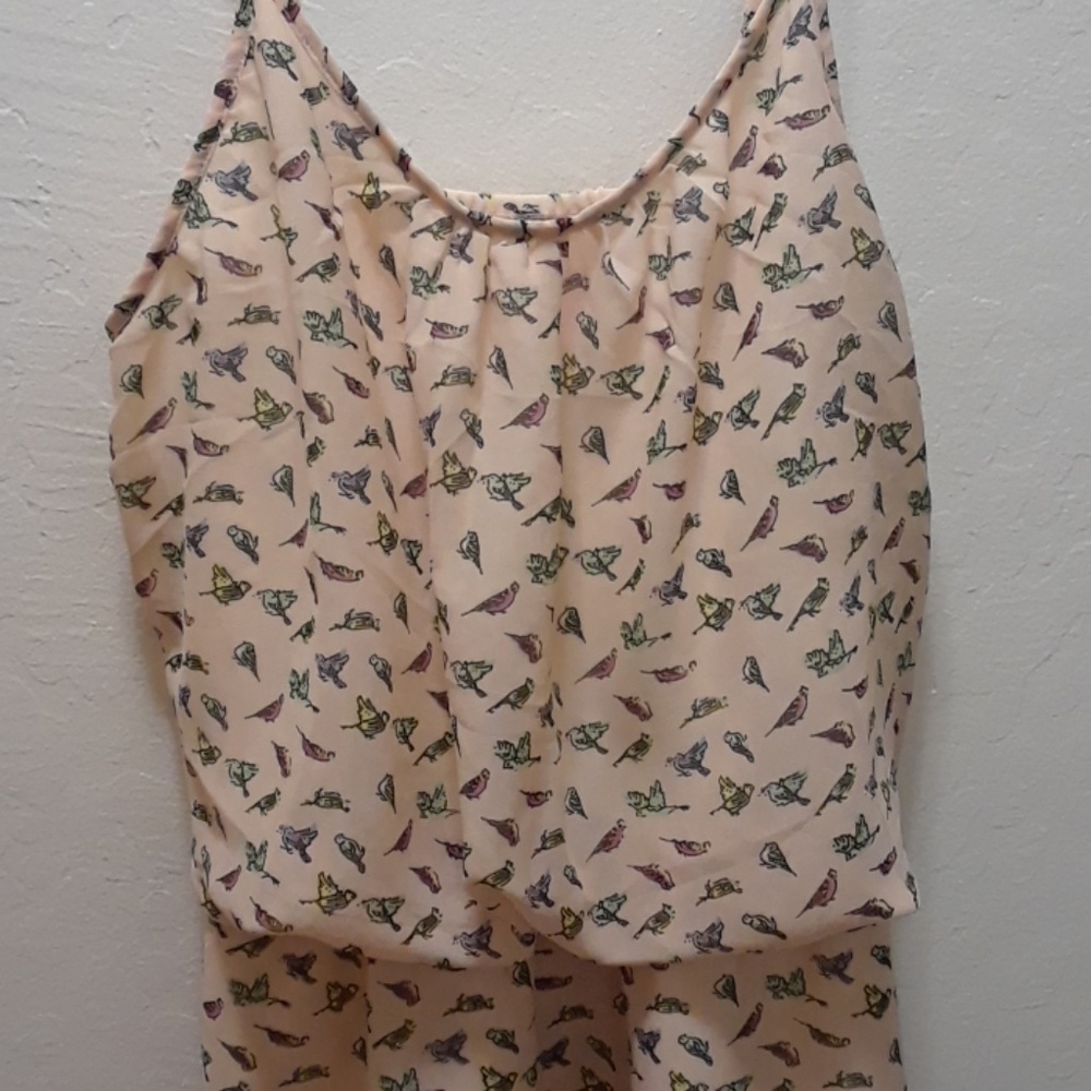 Summer maxi dress with bird pattern